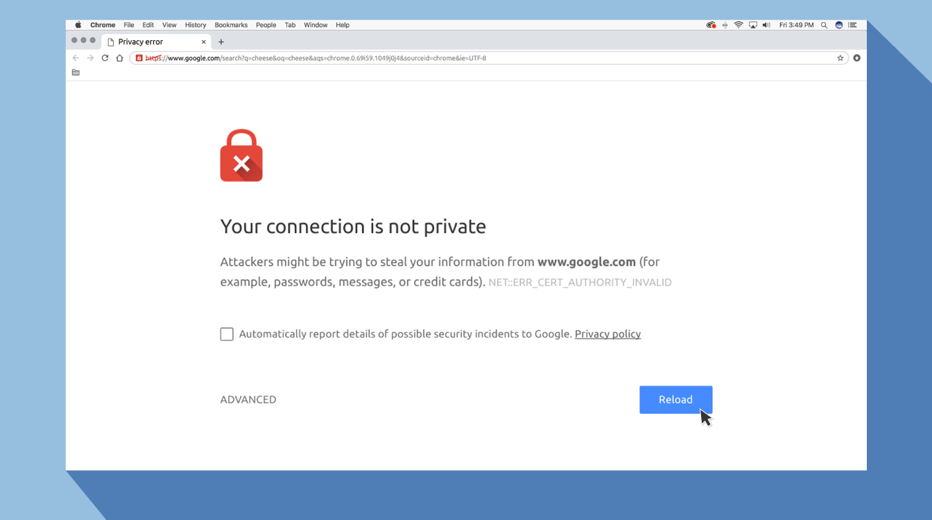 What does  "your connection is not private" means, and how to fix it?